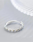 ADJUSTABLE SILVER AND HAND PAINTED ENAMEL DAISY RING - Edith & Mae