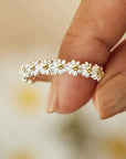 ADJUSTABLE SILVER AND HAND PAINTED ENAMEL DAISY RING - Edith & Mae