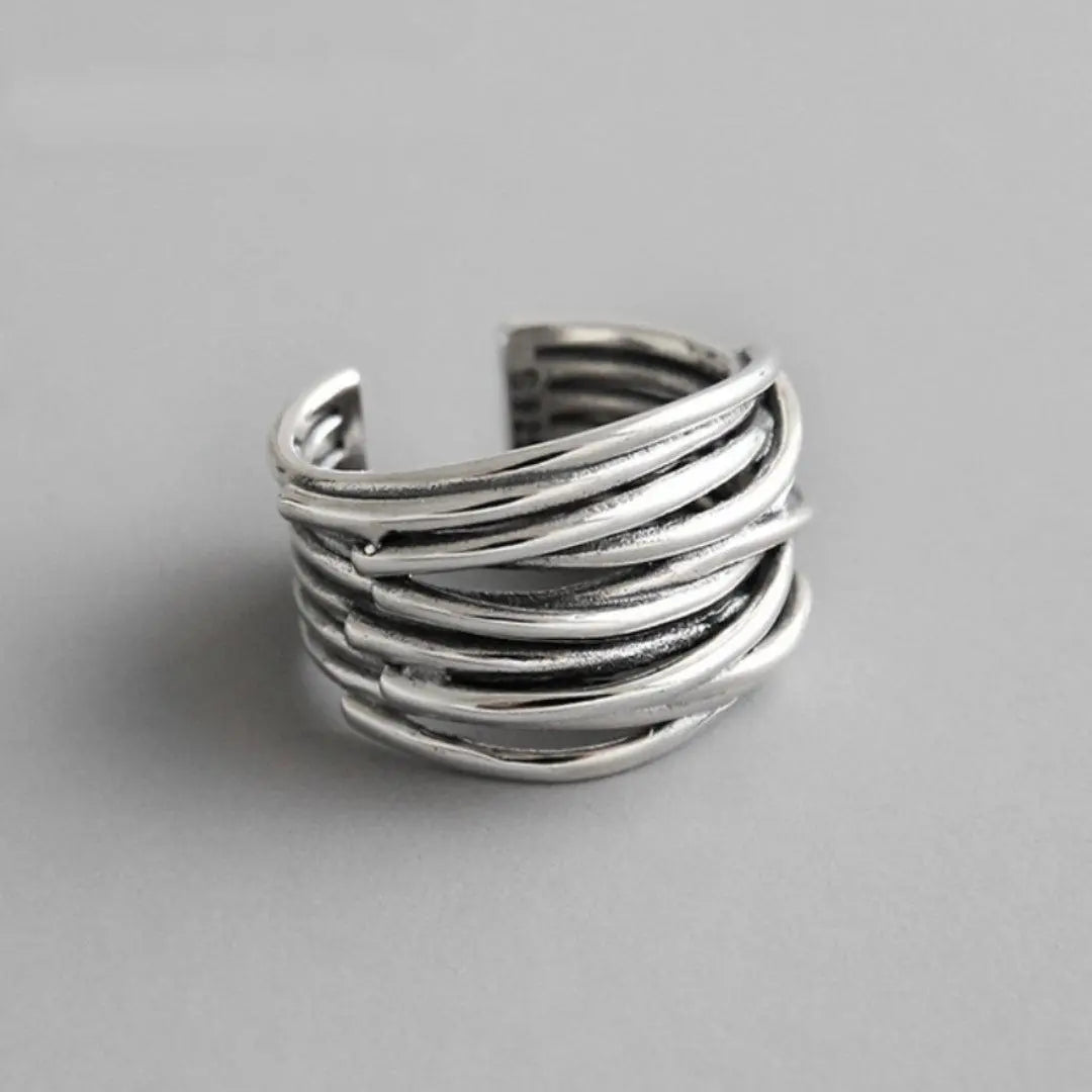 ADJUSTABLE SILVER LAYER RING - Edith & Mae