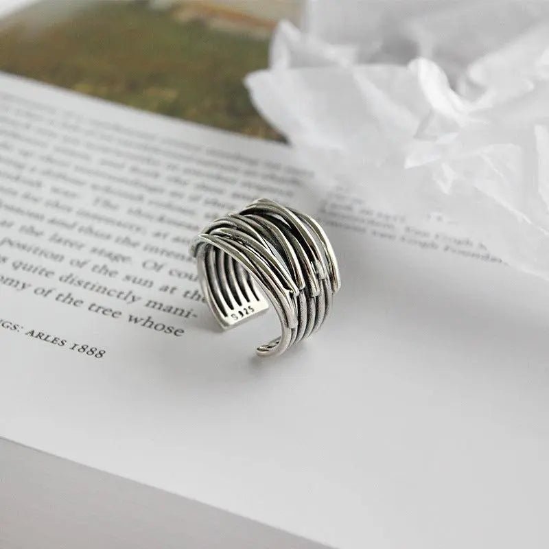 ADJUSTABLE SILVER LAYER RING - Edith & Mae