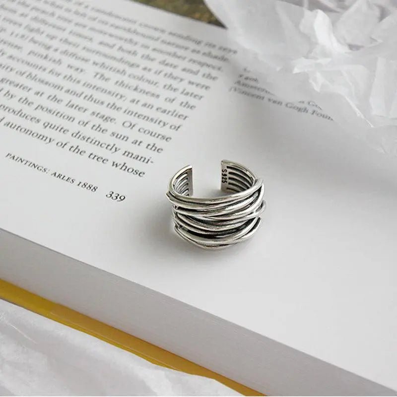 ADJUSTABLE SILVER LAYER RING - Edith & Mae