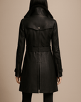 ALLESIA - ELEGANT LEATHER COAT - Edith & Mae
