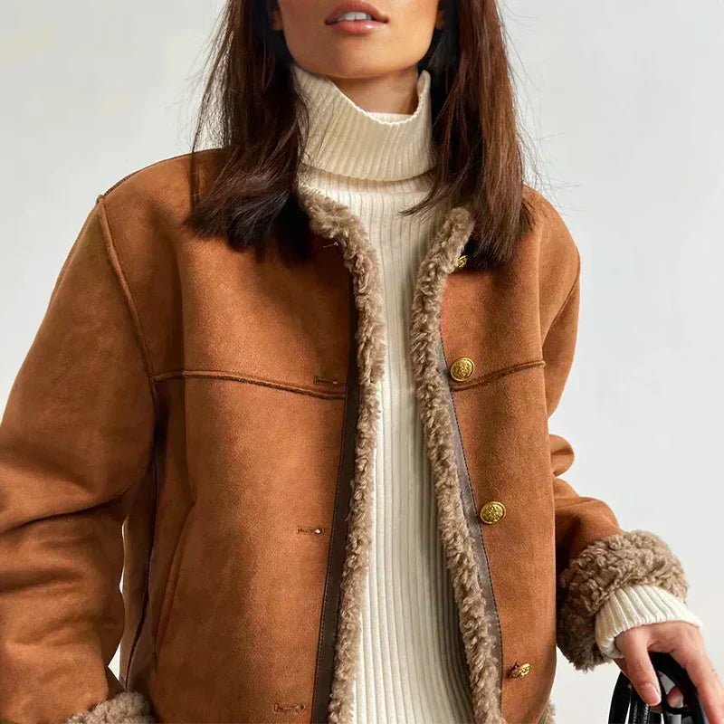 ANNA | BUTTONED SHEEPSKIN JACKET - Edith & Mae