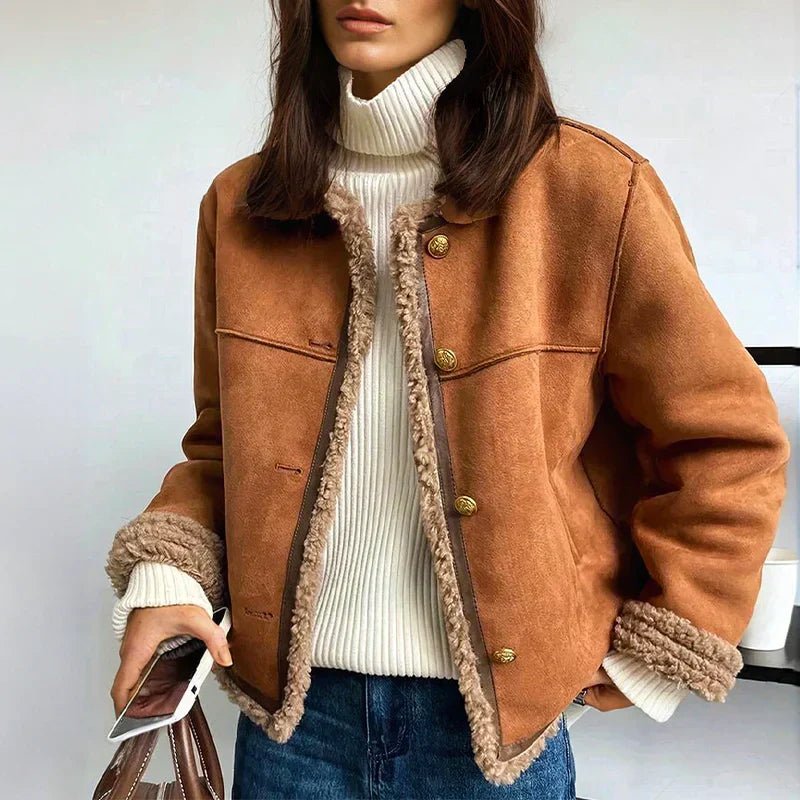 ANNA | BUTTONED SHEEPSKIN JACKET - Edith & Mae