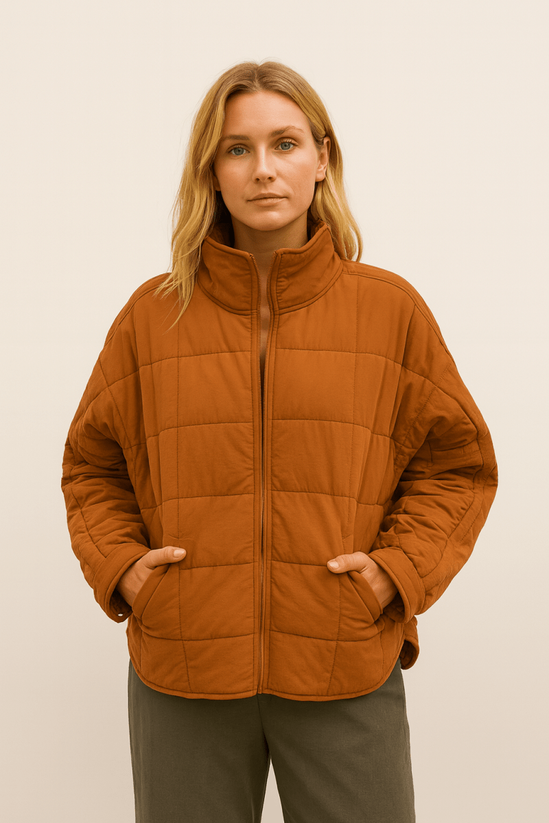 APRIL – LIGHTWEIGHT COMPACT ZIP PUFFER JACKET - Edith & Mae
