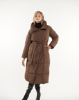 BLAIRE | EXTRA LONG LENGTH BULETED BUTTON PUFFER JACKET - Edith & Mae
