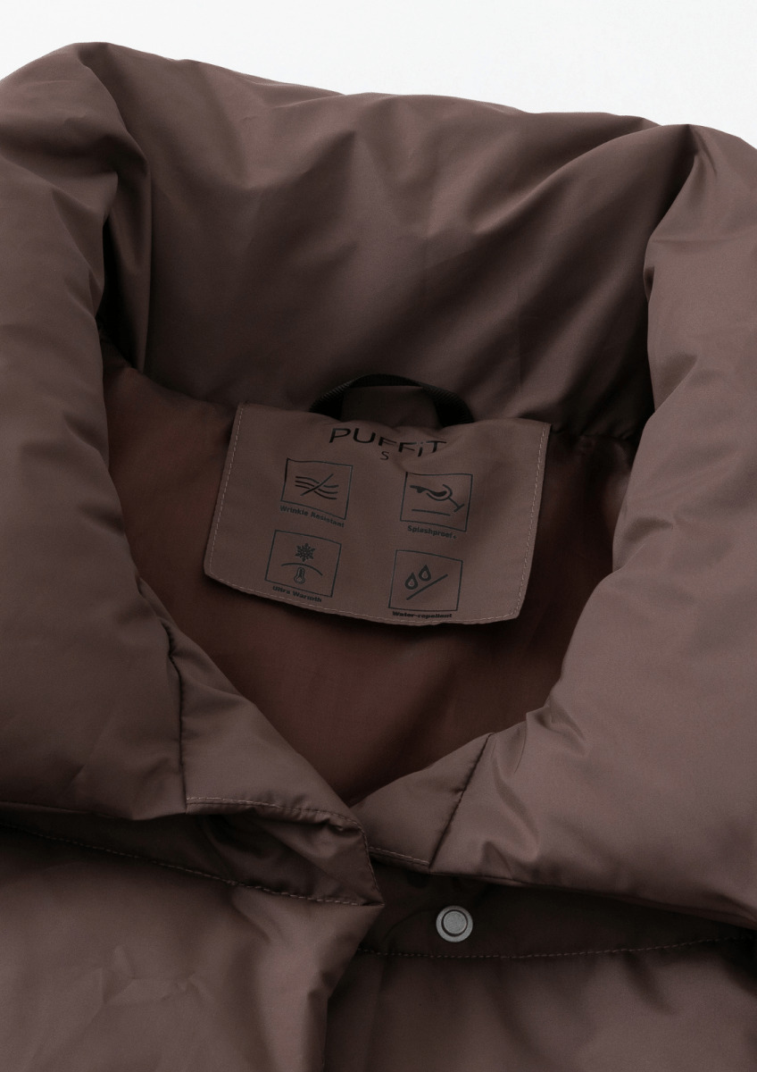 BLAIRE | EXTRA LONG LENGTH BULETED BUTTON PUFFER JACKET - Edith & Mae