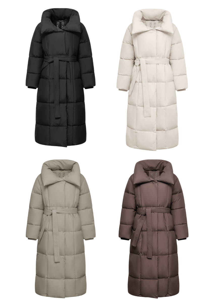 BLAIRE | EXTRA LONG LENGTH BULETED BUTTON PUFFER JACKET - Edith & Mae