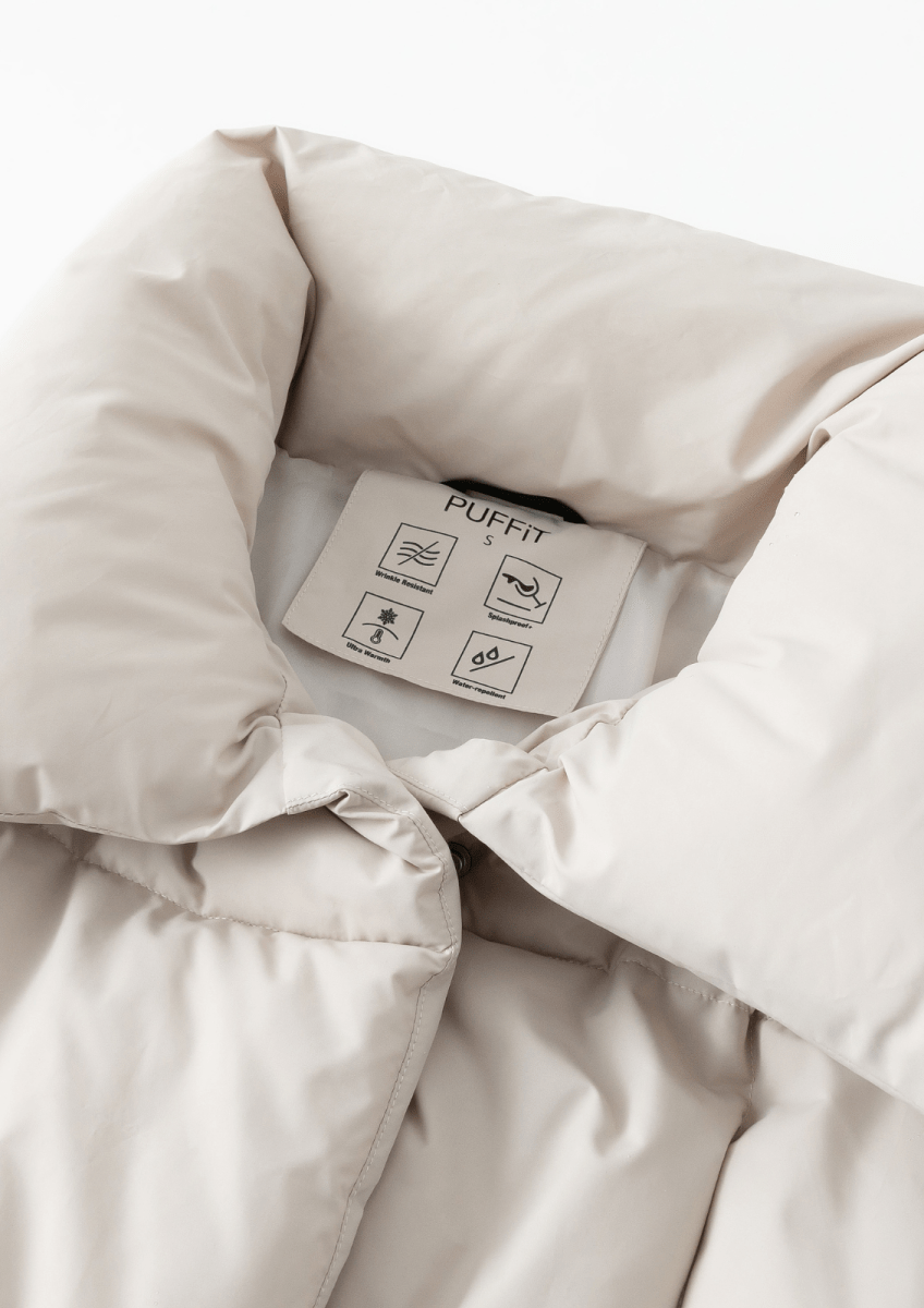 BLAIRE | EXTRA LONG LENGTH BULETED BUTTON PUFFER JACKET - Edith & Mae