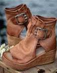 BRITTANY | VINTAGE WEDGE SANDALS - Edith & Mae