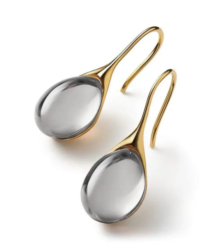 CRYSTAL DROP EARRINGS IN GOLD AND SILVER - Edith & Mae