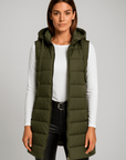 ELENA | CASUAL SLEEVELESS HOODED LONG PUFFER VEST - Edith & Mae