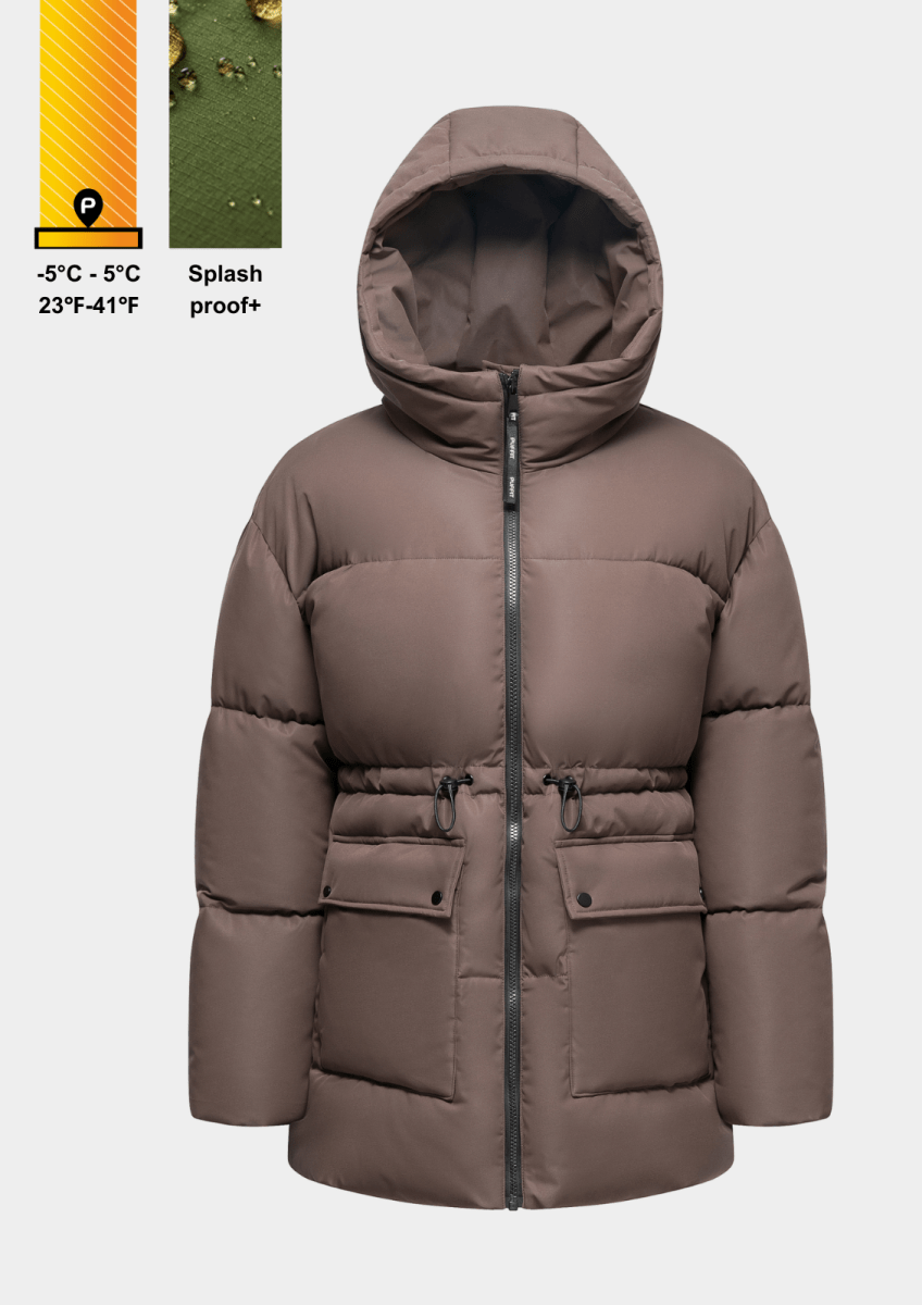 EVA | HOODED PUFFER JACKET SPLASHPROOF - Edith & Mae