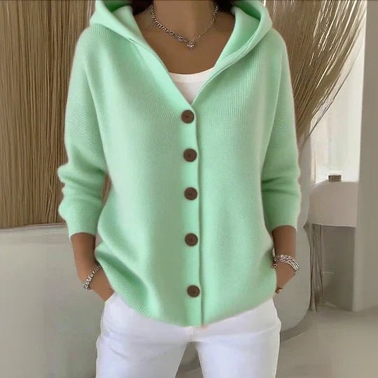 FLEUR - ELEGANT LONG SLEEVE COTTON CARDIGAN - Edith & Mae