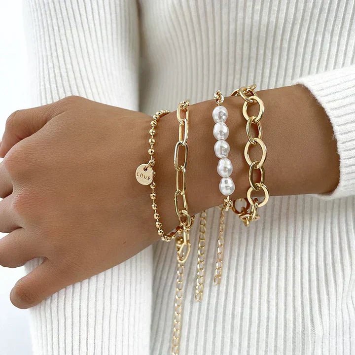 GOLD PEARL BRACELET PACKS - Edith & Mae