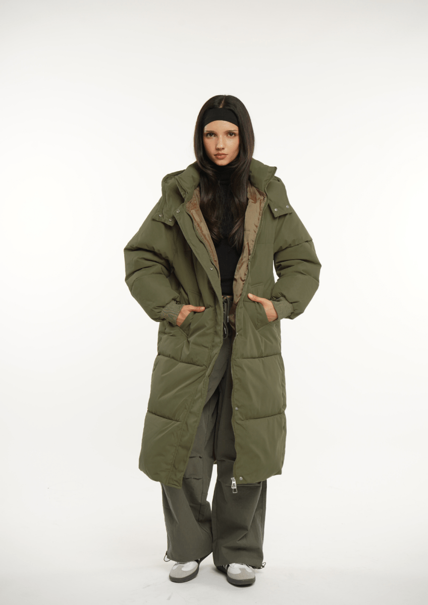 LUNA | HOODED LONG PUFFER JACKET - Edith & Mae