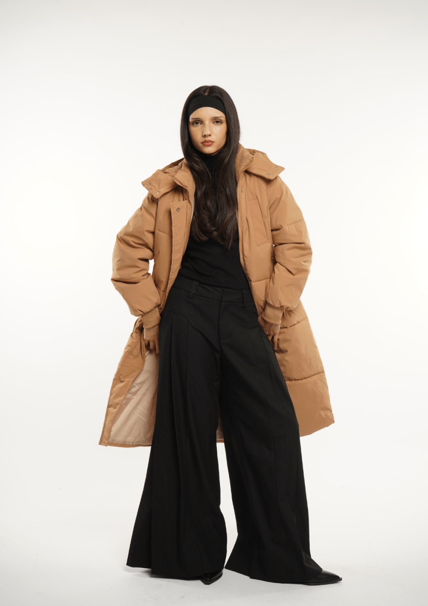 LUNA | HOODED LONG PUFFER JACKET - Edith & Mae