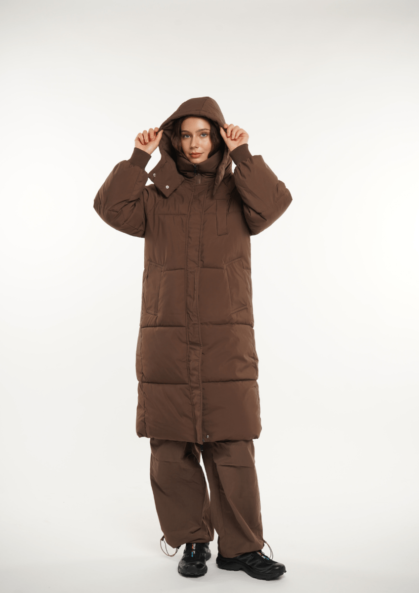 LUNA | HOODED LONG PUFFER JACKET - Edith & Mae