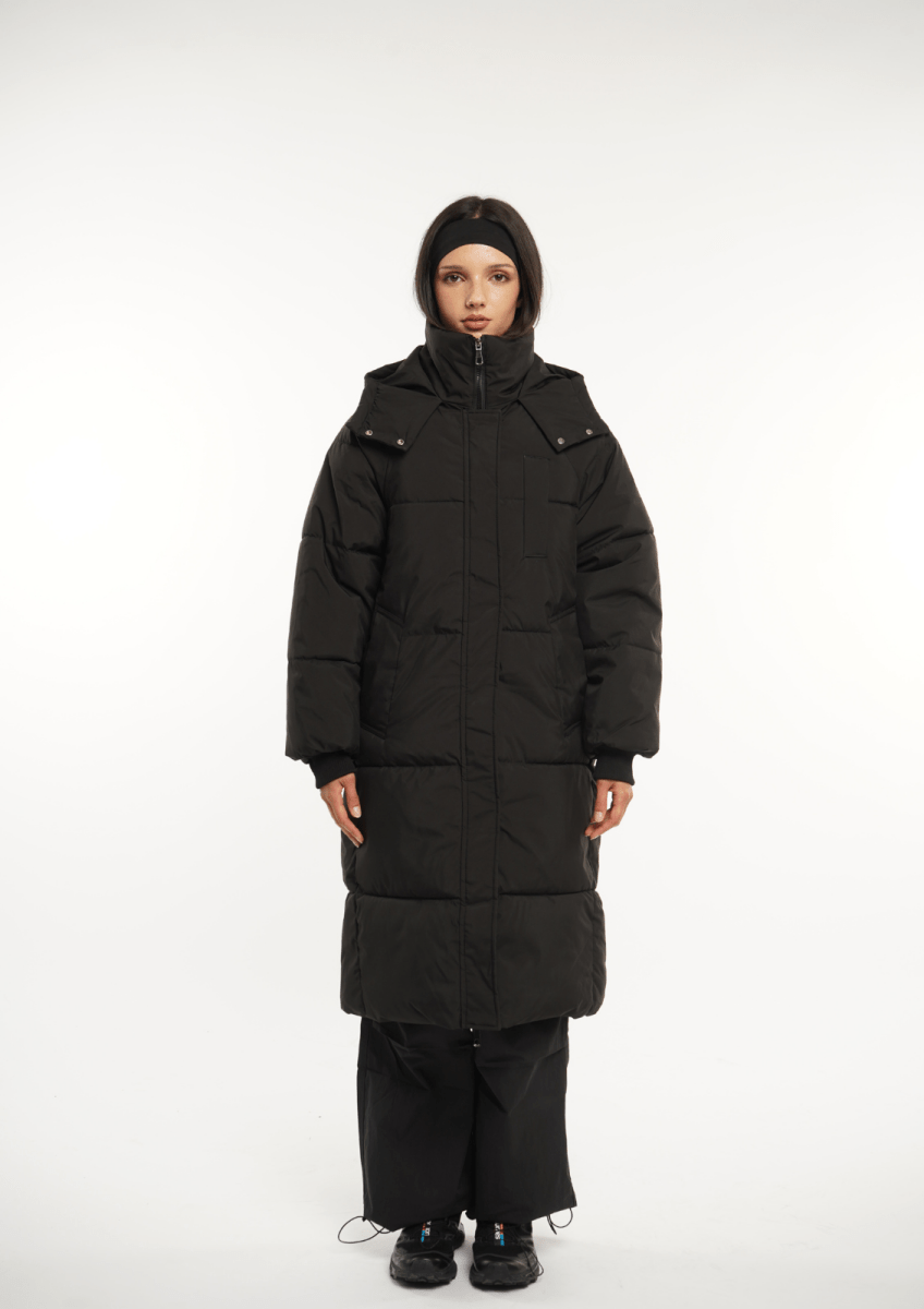 LUNA | HOODED LONG PUFFER JACKET - Edith & Mae