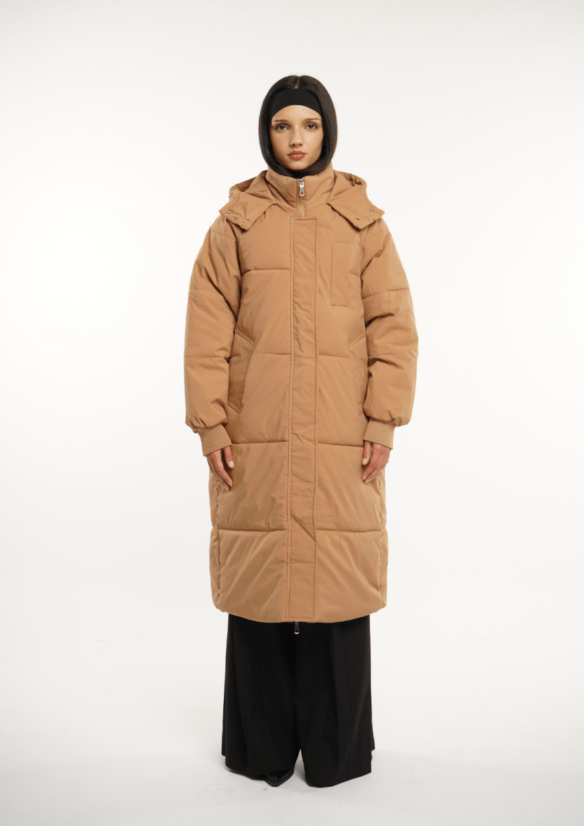 LUNA | HOODED LONG PUFFER JACKET - Edith & Mae