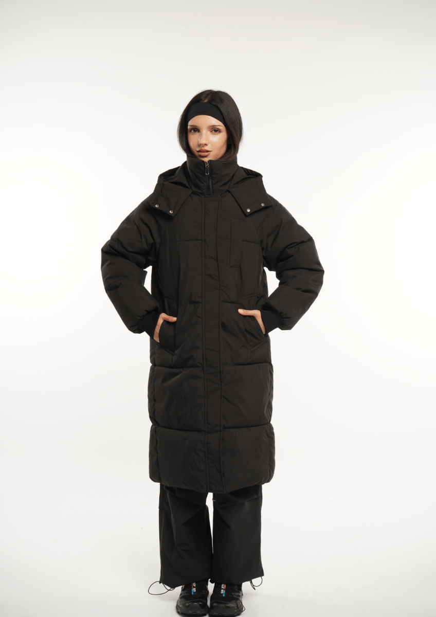 LUNA | HOODED LONG PUFFER JACKET - Edith & Mae