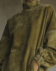 MADELYN | SUEDE OVERSIZED TURTLENECK SWEATER - Edith & Mae