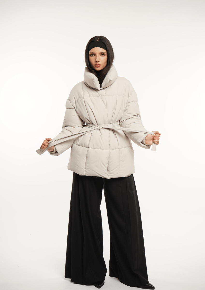 NOVA | MID LENGTH BELTED PUFFER JACKET - Edith & Mae