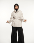 NOVA | MID LENGTH BELTED PUFFER JACKET - Edith & Mae