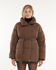 NOVA | MID LENGTH BELTED PUFFER JACKET - Edith & Mae