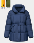 NOVA | MID LENGTH BELTED PUFFER JACKET - Edith & Mae
