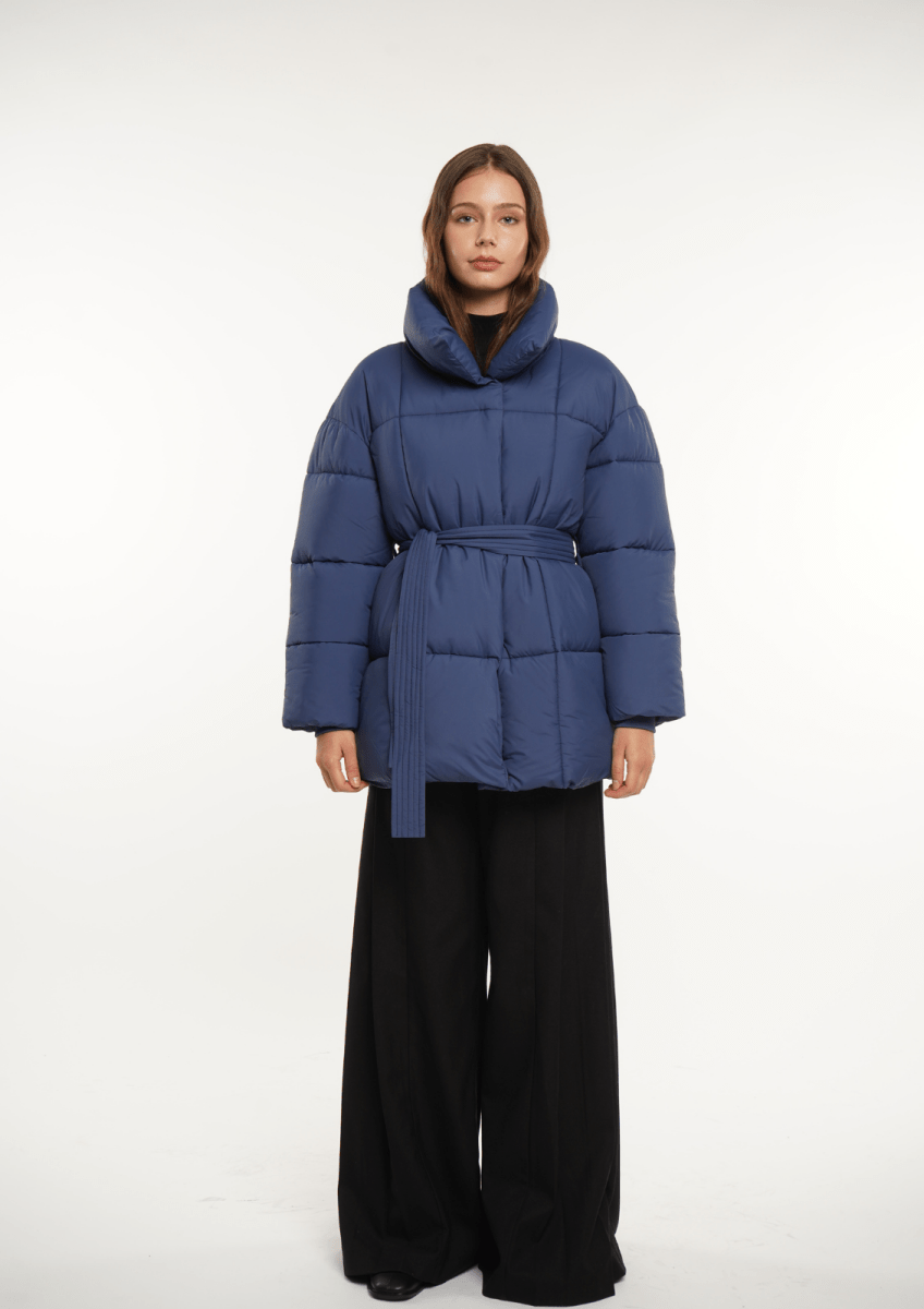 NOVA | MID LENGTH BELTED PUFFER JACKET - Edith & Mae
