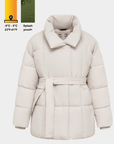 NOVA | MID LENGTH BELTED PUFFER JACKET - Edith & Mae