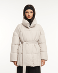 NOVA | MID LENGTH BELTED PUFFER JACKET - Edith & Mae
