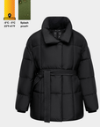 NOVA | MID LENGTH BELTED PUFFER JACKET - Edith & Mae