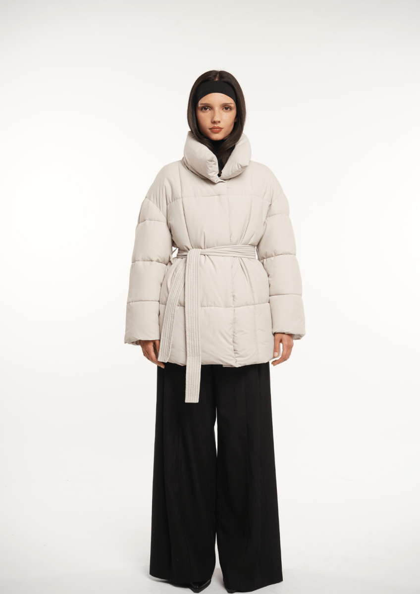 NOVA | MID LENGTH BELTED PUFFER JACKET - Edith & Mae