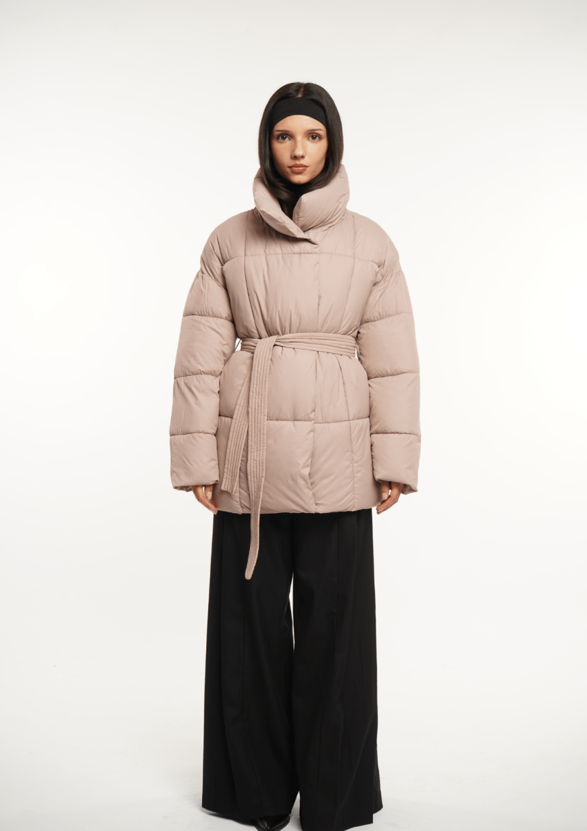 NOVA | MID LENGTH BELTED PUFFER JACKET - Edith & Mae