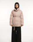 NOVA | MID LENGTH BELTED PUFFER JACKET - Edith & Mae