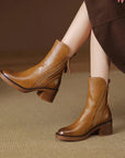 SAVANNAH - STYLISH COMFORT LEATHER ANKLE BOOTS - Edith & Mae