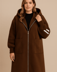 SELENE | KNITTED HOODED LONG COAT - Edith & Mae