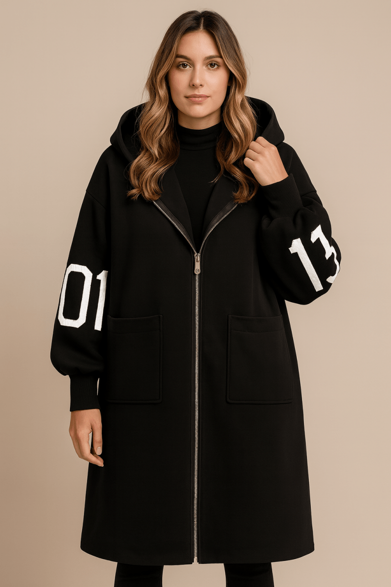 SELENE | KNITTED HOODED LONG COAT - Edith & Mae