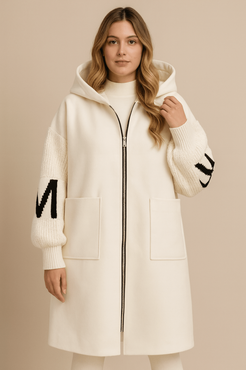 SELENE | KNITTED HOODED LONG COAT - Edith & Mae
