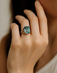 VINTAGE GOLD BLUE ZIRCONIA RING - Edith & Mae