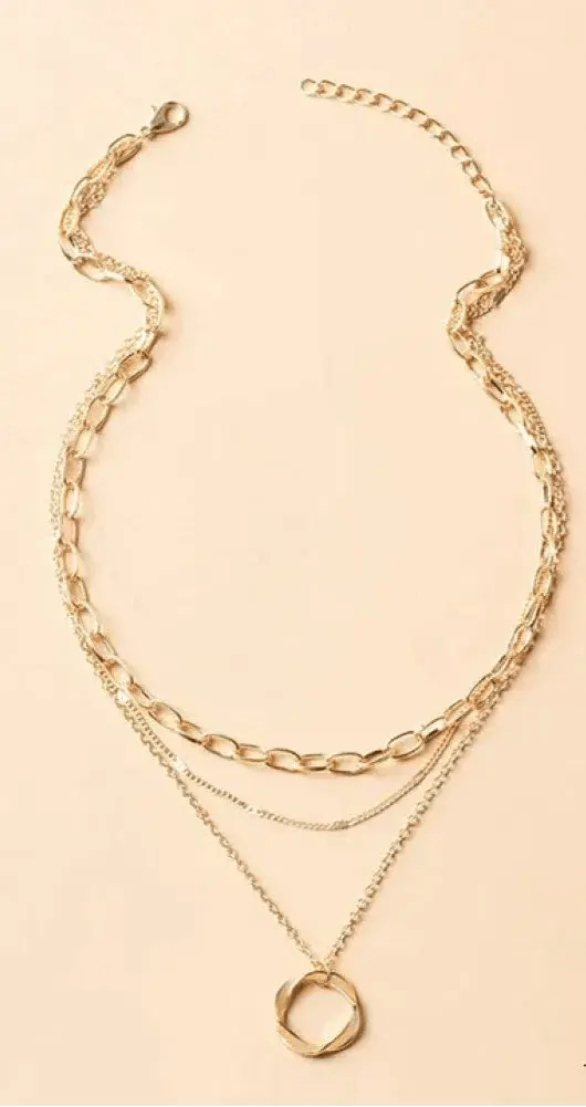 VINTAGE GOLD LAYERED CHAIN & PENDANT NECKLACE - Edith & Mae