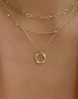 VINTAGE GOLD LAYERED CHAIN & PENDANT NECKLACE - Edith & Mae