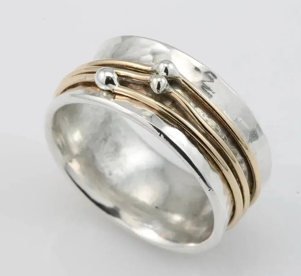 VINTAGE GOLD LAYERED SILVER RING - Edith & Mae