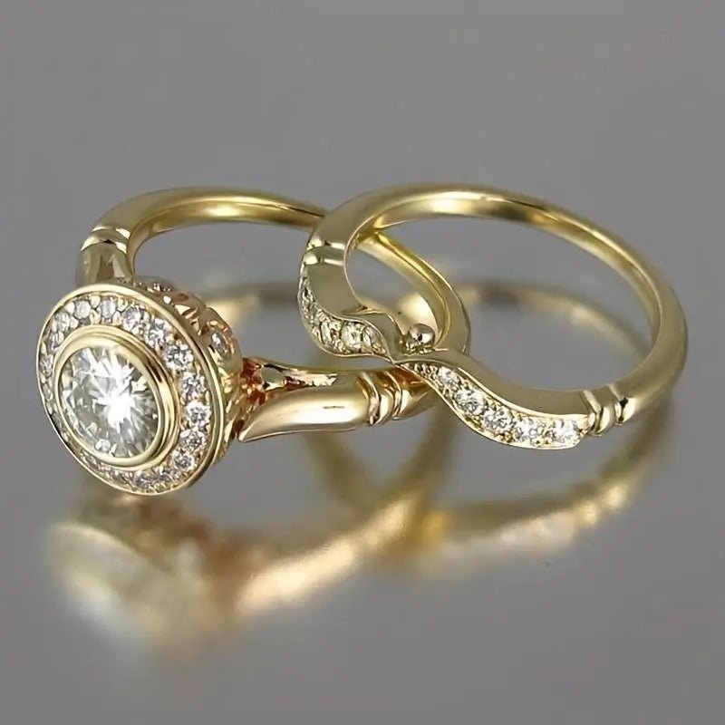VINTAGE GOLD & ZIRCONIA RING PACK - Edith & Mae