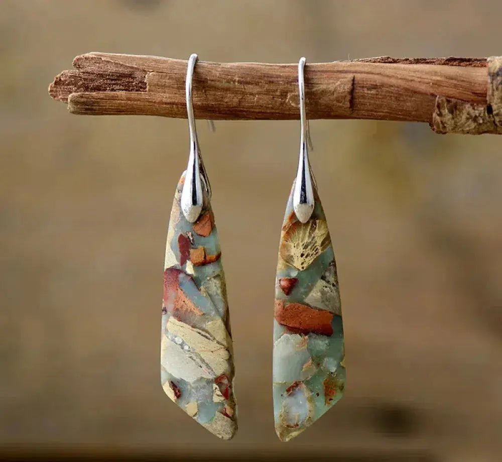 VINTAGE NATURE STONE EARRINGS - Edith & Mae