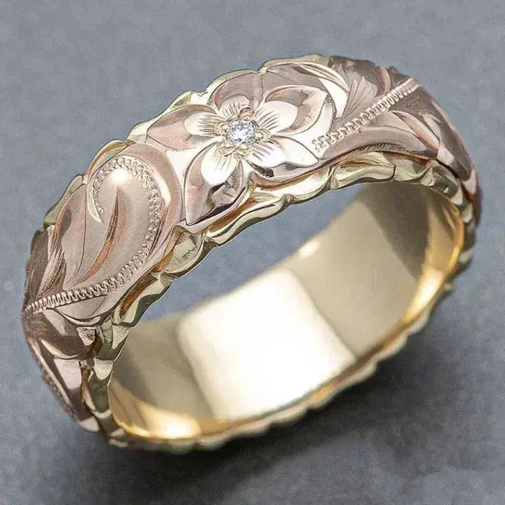 VINTAGE ROSE FLOWER GOLD RING - Edith & Mae