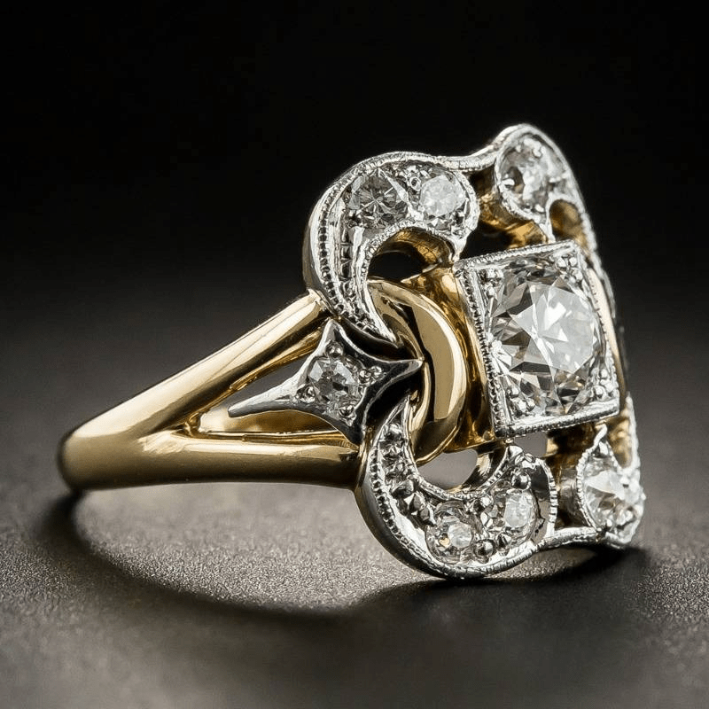 VINTAGE ZIRCONIA GOLD RING - Edith & Mae