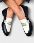 XARA – BLACK LOAFERS WITH METALLIC SHINE - Edith & Mae